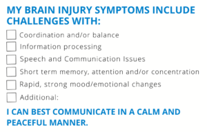 Brain Injury ID Card